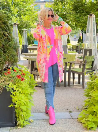 ETHYL PINK WATERFALL CARDIGAN ETHYL JEANS