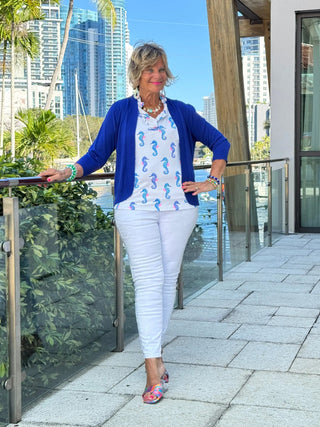 LULU B SHORELINE CHARM SLEEVELESS RUFFLE TOP LULU-B