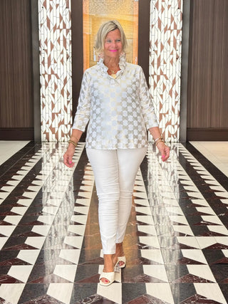 LULU-B CREAM VELOUR PANTS LULU-B