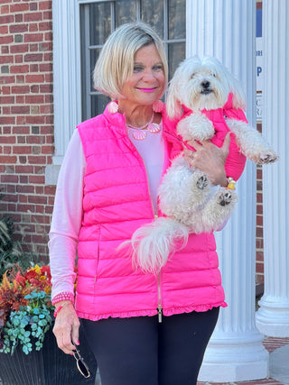 LULU-B PINK SHORT PUFFER VEST Cathys Place