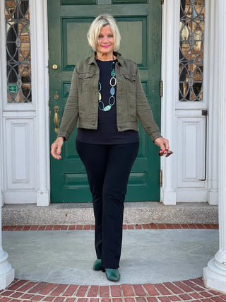 LULU-B NEW OLIVE LINEN JACKET LULU-B