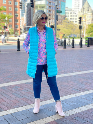 LULU-B AQUA PUFFER VEST LULU-B