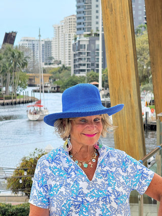 LULU B CORAL BREEZE HALF ZIPPER SHORT SLEEVE DRESS LULU-B