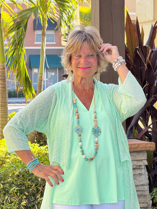 LULU-B NEW GREEEN RUFFLE WRAP LULU-B
