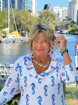 LULU B SHORELINE CHARM RUFFLE TOP LULU-B