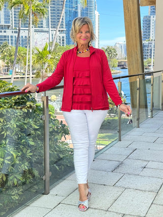 CRIMSON RED FULL ZIPPER LULU-B