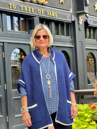 LULU-B SHADES OF BLUE ASYMMETRIC TOP LULU-B