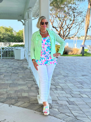 PINK PETALS CHA CHA TANK LULU-B