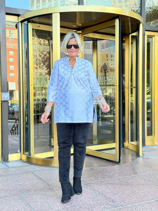 LULU-B WHITE & GOLD METALIC TUNIC LULU-B