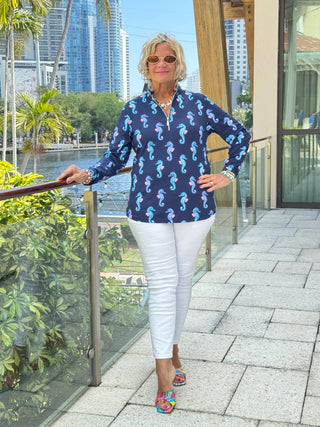 LULU B MIDNIGHT REEF ZIPPER TOP LULU-B