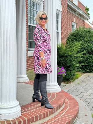 LULU-B SIZZLE PINK RUFFLE SLEEVE DRESS LULU-B