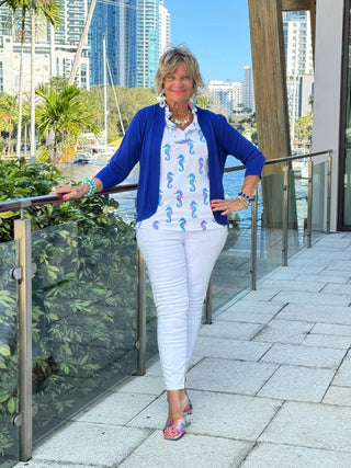 LULU B SHORELINE CHARM SLEEVELESS RUFFLE TOP LULU-B