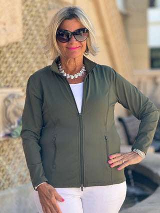 LULU-B OLIVE FULL ZIPPER JACKET LULU-B