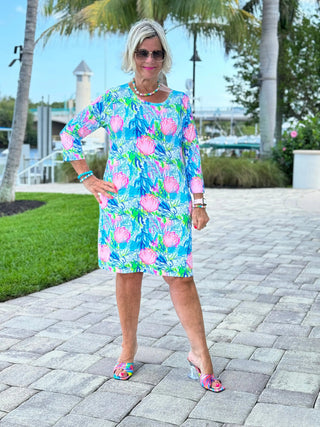 SEASHELL BEACH SLEEVE DRESS - Cathys Place