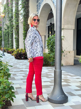 LULU-B RED VELOUR PANTS LULU-B