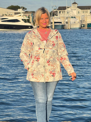 Women's New Englander® Floral Printed Rain Jacket CHARLES RIVER RAIN APPAREL