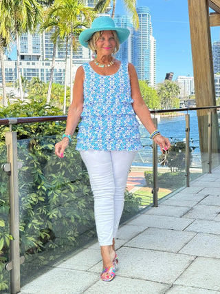 LULU B COASTAL BLOOM CHA CHA TANK LULU-B