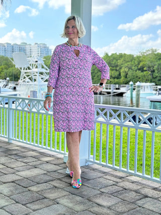 LULU-B AUBREY PINK KEYHOLE DRESS LULU-B