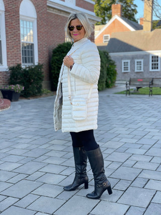 WINTER WHITE LONG PUFFER JACKET LULU-B