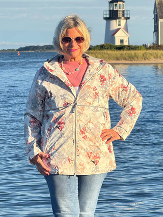 Women's New Englander® Floral Printed Rain Jacket CHARLES RIVER RAIN APPAREL