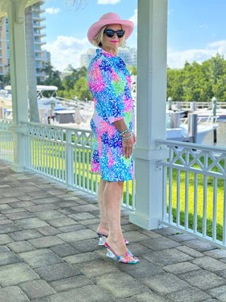 SALINA REEF RUFFLE NECK DRESS LULU-B