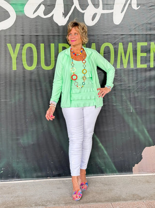 LULU-B SOFT MINT FULL ZIPER JACKET LULU-B