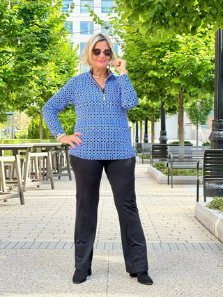 LULU-B SHADES OF BLUE HALF ZIPPER LULU-B