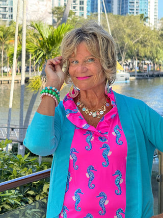 LULU B SEAHORSE BAY SLEEVELESS RUFFLE TOP LULU-B