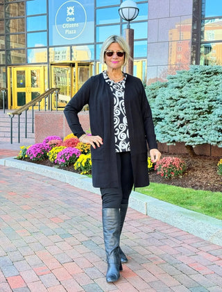 LULU-B BLACK CASHMERE  CARDIGAN LULU-B