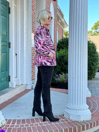 LULU-B PINK SIZZLE FULL ZIPPER JACKET LULU-B