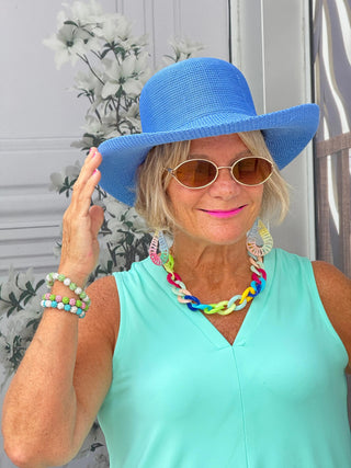 TAILORED AQUA BLUE V-NECK LULU-B