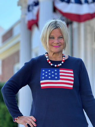 LULU-B NAVY FLAG SWEATER LULU-B