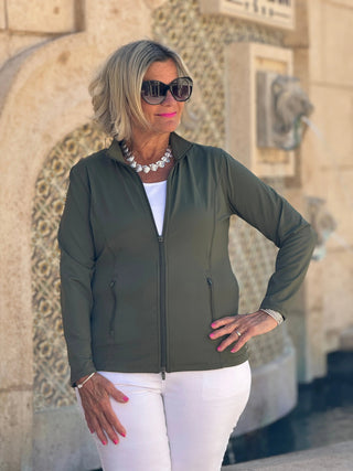 LULU-B OLIVE FULL ZIPPER JACKET LULU-B