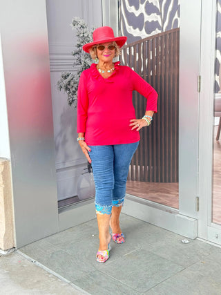 LULU-B STRAWBERRY RUFFLE TOP LULU-B