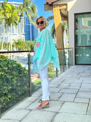 SWAROVSKI CRYSTAL SEAFOAM HEART TOP KOKOMO