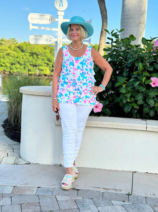 PINK PETALS CHA CHA TANK LULU-B