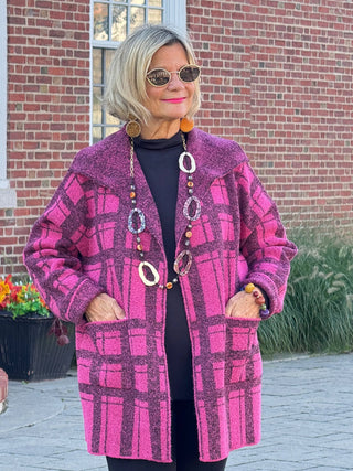 SOUTHERN NIGHTS BURGUNDY POCKET SWEATER Cathys Place