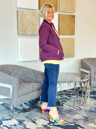 LULU-B WINE FULL ZIPPER JACKET LULU-B