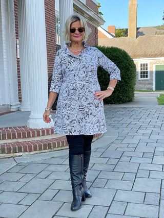 ELEGANT EXPRESSIONS RUFFLE NECK DRESS LULU-B