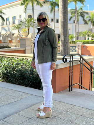 LULU-B OLIVE FULL ZIPPER JACKET LULU-B