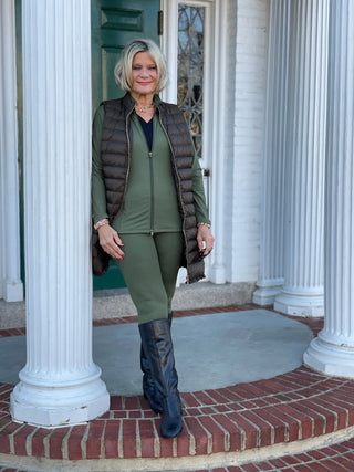 LULU-B OLIVE FULL ZIPPER JACKET LULU-B