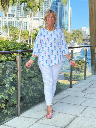 LULU B SHORELINE CHARM ASYMMETRIC TOP LULU-B