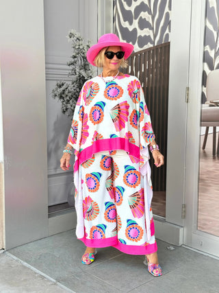 TROPICAL SEASHELL PALAZZO CATHYS RESORTWEAR
