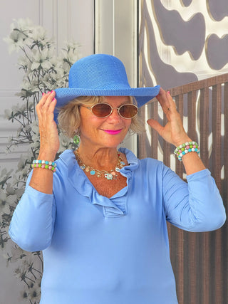 LULU-B CLEAR PERI RUFFLE TOP LULU-B