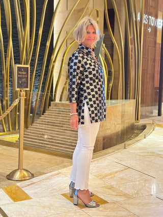 LULU-B BLACK AND SILVER TUNIC LULU-B