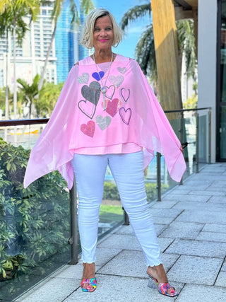 SWAROVSKI CRYSTAL PINK HEART TOP KOKOMO