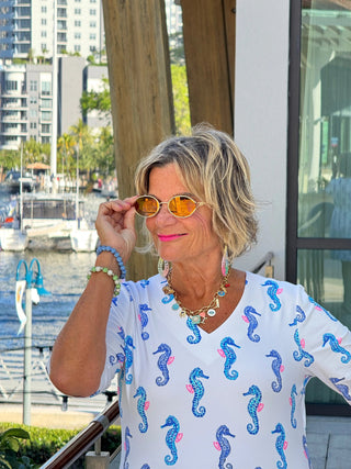 LULU B SHORELINE CHARM ELBOW SLEEVE DRESS LULU-B