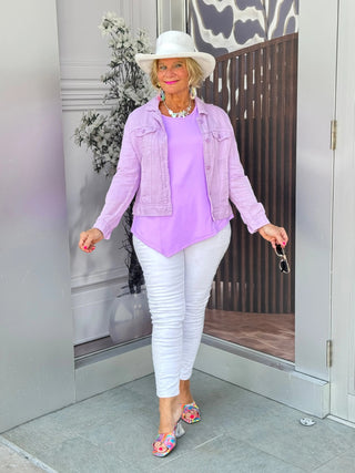 KEY WEST LINEN LILAC JACKET LULU-B
