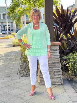 PEYTON CLEAR LIME SHRUG LULU-B