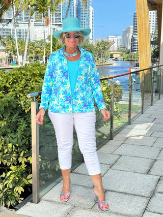 LULU B STARFISH SPLASH FULL ZIPPER JACKET LULU-B